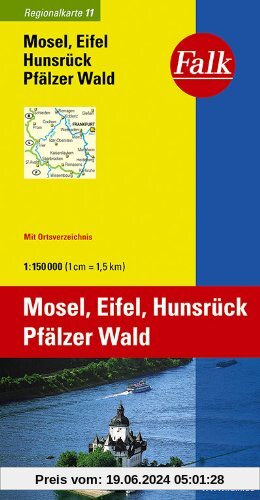 Falk Regionalkarte Rhein-Main - Saarland - Koblenz 1:150 000 Mosel, Pfalz, Eifel